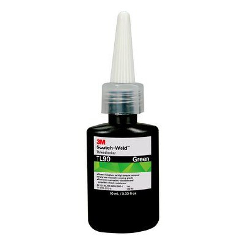 3M™ 048011-62615 Scotch-Weld™ TL90 Green Threadlocker - 10 mL (0.33 oz) Bottle