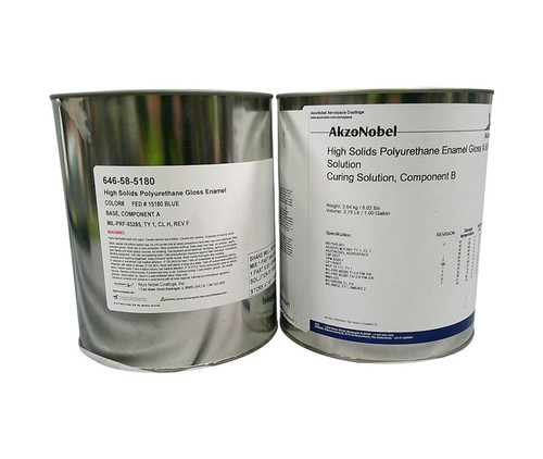 AkzoNobel 646-58-5180/X-501 FS#15180 Blue MIL-PRF-85285E Type I Class H Spec Chemical Resistant Military Polyurethane Topcoat - 2 Gallon Kit