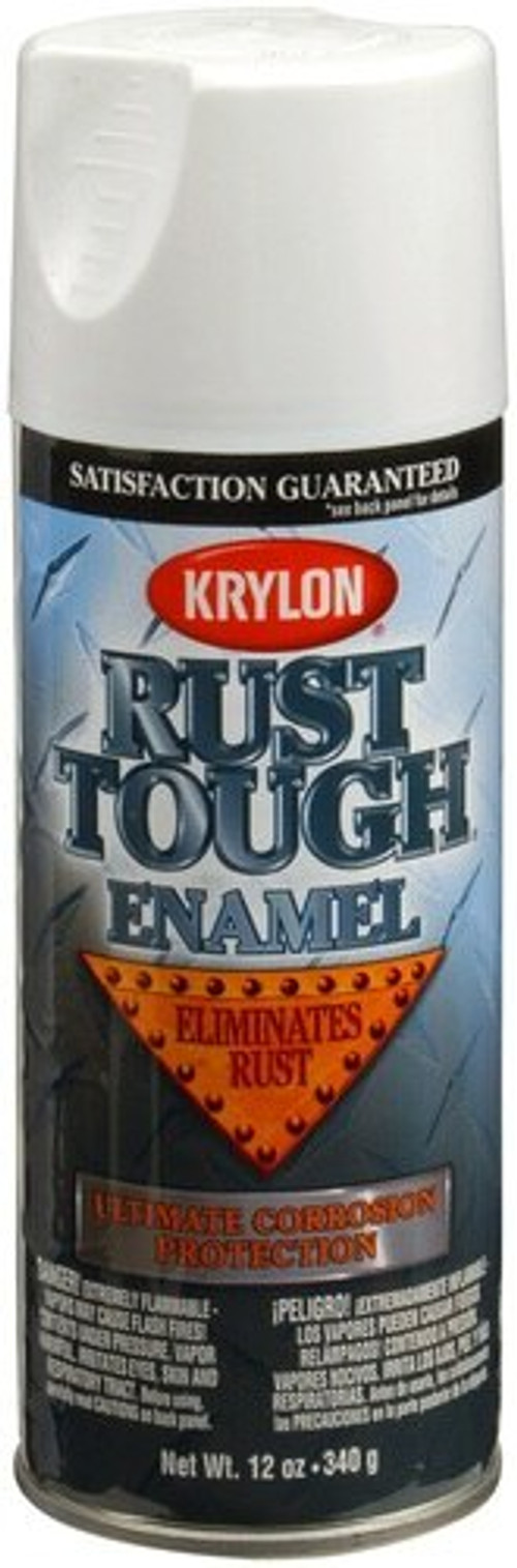 KRYLON® 0909 RUST TOUGH® Flat White Rust Preventive Enamel Paint - 340 Gram (12 oz) Aerosol Can