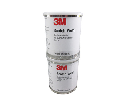 3M™ 021200-84993 Scotch-Weld™ EC-3587 B/A Class B-1/4 Gray Urethane Adhesive - Quart Kit