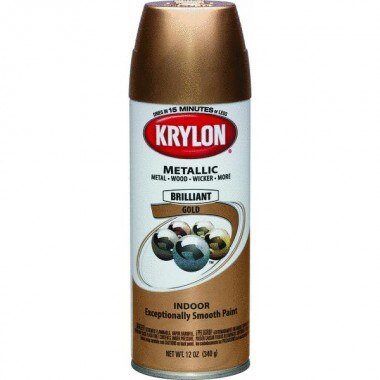 KRYLON® 1701 METALLIC® Bright Gold Bright Metallic Finish Interior Paint - 340 Gram (12 oz) Aerosol Can