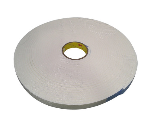 3M™ 021200-03414 Natural 4104 Single-Coated 250 Mil Urethane Foam Tape - 1" x 18 Yard Roll - 9/Pack