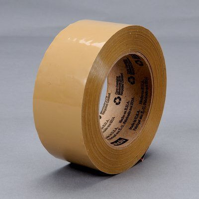 3M™ 021200-15872 Scotch® 371 Tan 1.8 Mil Box Sealing Tape - 48 mm x 100 m Roll - 36/Case