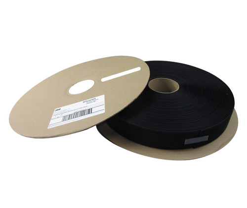 3M™ 021200-63359 Scotchmate™ SJ3419FR Black Flame Resistant Hook Fastener - 2" x 0.12" x 50 Yard Roll