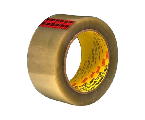 3M™ 021200-72318 Scotch® 351 Clear 3.43 Mil Government Certification Box Sealing Tape - 48 mm x 3 x 50 m Roll - 36/Pack