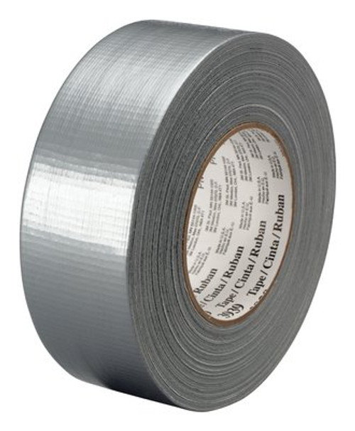 3M™ 021200-85561 Silver 3939 Heavy-Duty 9 Mil Duct Tape - 0.94" x 60 Yard Roll