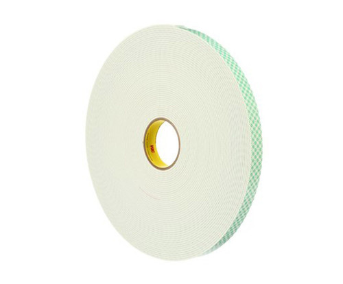 3M™ 021200-04862 Off-White 4008 Double Coated 125 Mil Urethane Foam Tape - 2" x 36 Yard Roll - 6/Pack
