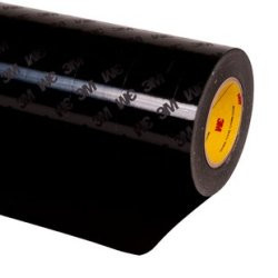3M™ 8667HS 28 Mil Matte Black Polyurethane Protective Tape (Non-Skip Slit Liner) - 5" x 36 Yard Roll