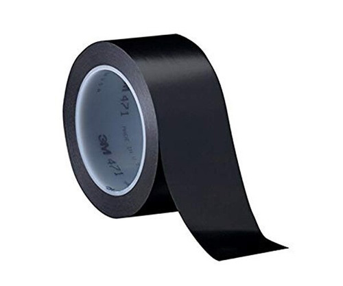3M™ 021200-03118 Black 471 Vinyl 5.2 Mil Tape - 4" x 36 Yard Roll