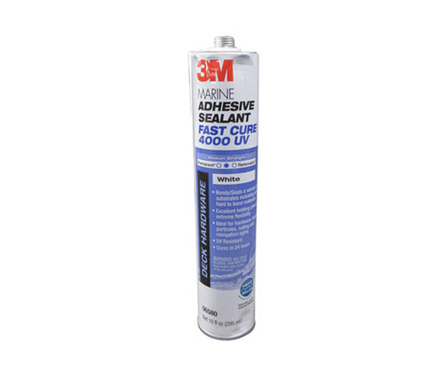 3M™ 051135-06580 White 4000 UV Fast Cure Marine Polyurethane Adhesive - 1/10 Gallon Cartridge
