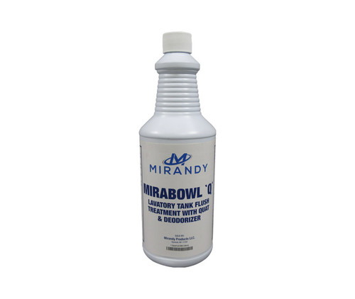 Mirabowl Q® 1485-341Q Ready to Use Dark Blue Aircraft Lavatory Tank Deodorant & Cleaner - Quart Bottle