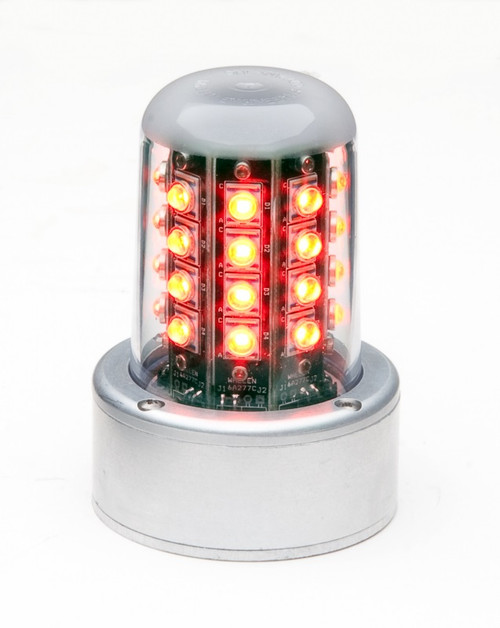 WHELEN® 01-0771080-17 Model 7108017 Red 28-Volt 3.75" Lower Mount & MS Connector LED Anti-Collision Beacon
