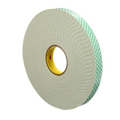 3M™ 021200-17057 Natural 4026 Double 62.5 Mil Coated Urethane Foam Tape - 1" x 36 Yard Roll