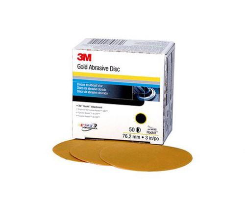 3M™ 051131-00915 Hookit™ 216U Yellow 3" P240 Grit Abrasive Disc - 50/Carton