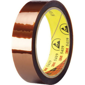 3M™ 021200-30228 Gold 5419 Low 2.7 Mil Static DuPont™ Kapton® Polyimide Film Tape - 1" x 36 Yard Roll