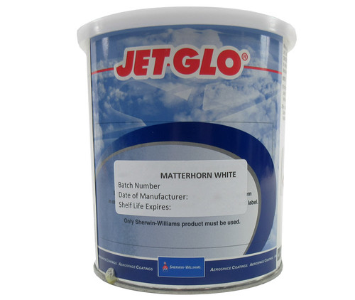 Sherwin-Williams U00150 JET GLO Matterhorn White Polyester Urethane Topcoat Paint - Quart