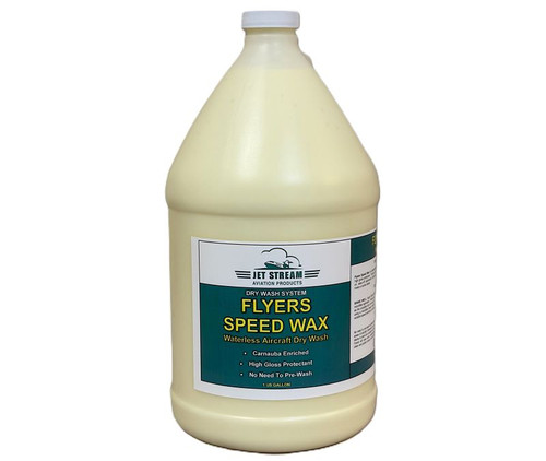 JET STREAM® FSWG1 FLYERS SPEED WAX™ Pale Yellow Carnuba Enriched Waterless Aircraft Dry-Wash - Gallon Jug