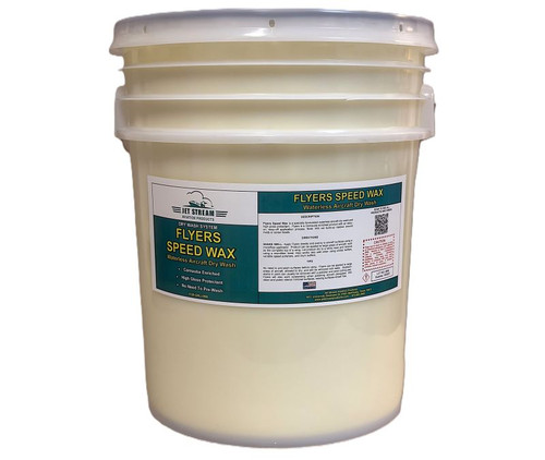JET STREAM® FSWP5 FLYERS SPEED WAX™ Pale Yellow Carnuba Enriched Waterless Aircraft Dry-Wash - 5 Gallon Pail