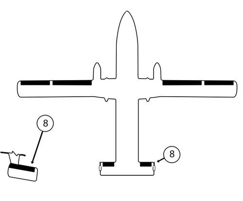 GOODRICH 25S5D5081-08 Short Brothers SD330 RH Vertical Fin De-Ice Boot