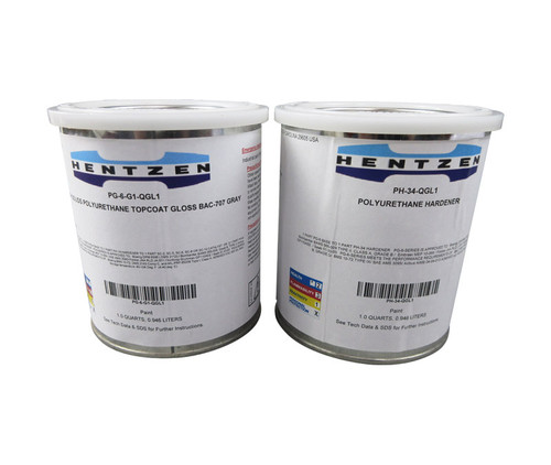 Hentzen Aerospace PG-6-G1/PH-34 Gloss Gray BAC-707 High-Solids Polyurethane Topcoat Paint - 2 Quart Kit