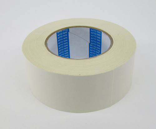 NITTO P-55 White 17 mil 2" White BMS 5-133H Type II, Class 1 Spec Flame Retardant Double-Coated Cloth Tape - 25 Yard Roll