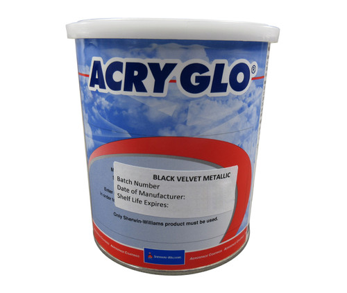 Sherwin-Williams H10684 ACRY GLO Conventional Metallic Black Velvet Acrylic Urethane Paint - 3/4 Quart