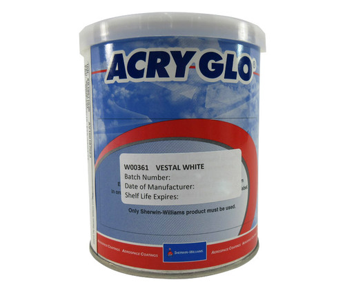 Sherwin-Williams W00361 ACRY GLO Conventional Vestal White Acrylic Urethane Paint - 3/4 Quart