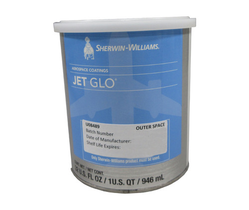 Sherwin-Williams U08489 JET GLO Polyester Urethane Topcoat Paint Outer Space - Quart