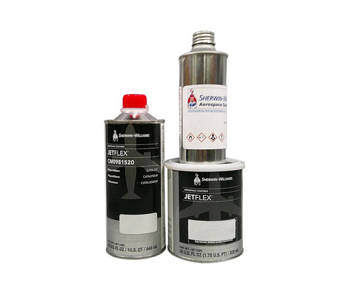 JETFlex® E09028 Flat BAC706 Black Water Reducible Polyurethane Aircraft Interior Finish Coating - Quart Kit