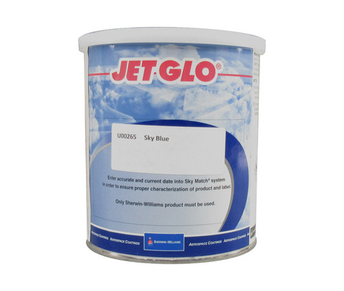 Sherwin-Williams U00265 JET GLO Polyester Urethane Topcoat Paint Sky Blue - Quart