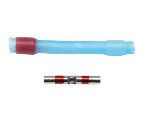 TE Connectivity D-436-82 Blue/Red 20-26 AWG Butt Splice Terminal Tin - 100/Pack