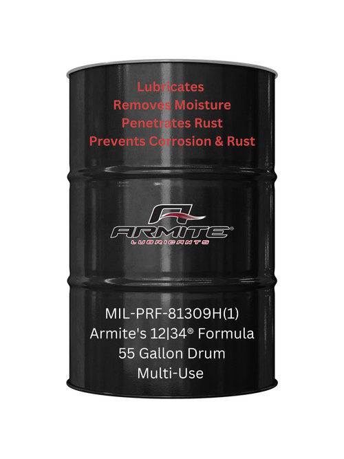 Military Specification MIL-PRF-81309H TYII CLI Amber 12|34 Miracle Formula Corrosion Preventive Compound - 55 Gallon Drum