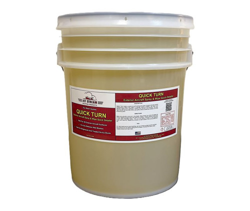 JET STREAM® JSQTP5 QUICK TURN™ Yellow Exterior Aircraft Spray & Wipe Quick Detailer Wash - 5 Gallon Pail