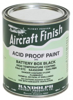 RANDOLPH 345 Black Acid Proof Battery Box Paint - Gallon Can
