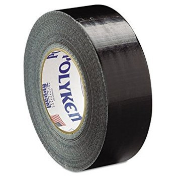 POLYKEN® 231 Black 12 mil Premium Military-Grade Duct Tape - 3" x 60 Yard Roll - 16/Case