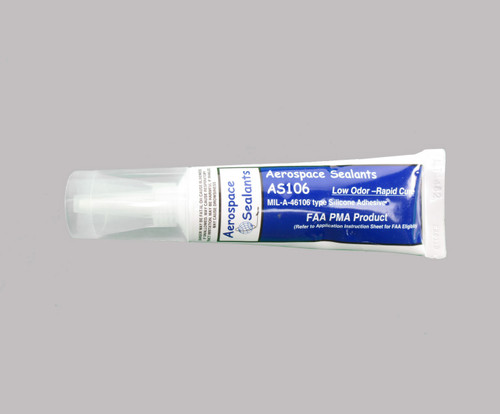 Aerospace Sealants AS106 FAA-PMA Red Silicone Adhesive Sealant - 3 oz Tube - 12/Case
