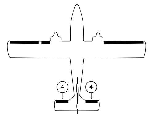 GOODRICH P25S5D5039-05 FASTboot® Partenavia P68 Horizontal Stabilizer De-Ice Boot