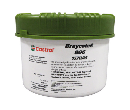 Castrol® Braycote™ 806 White MIL-PRF-27617G Type III Spec High Vacuum Grease - 1 lb Jar