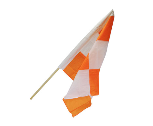 Safety Flag APF72 Orange/White Checkered 36" x 36" Airport Flag Mounted on 72" Dowel