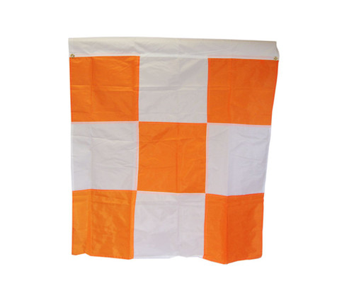 Safety Flag APF2G Orange/White Checkered 36" x 36" with 2 Corner Grommets Airport Flag