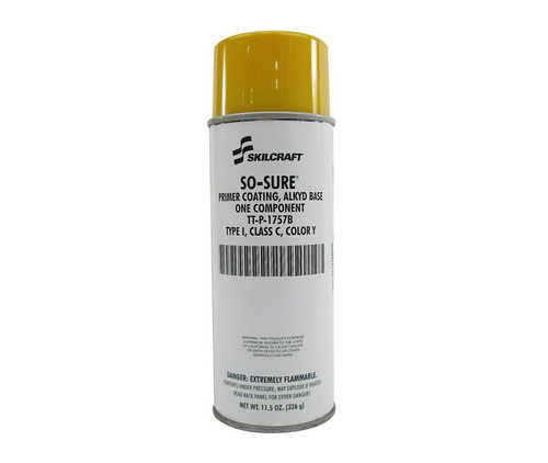 Skilcraft® 0084-331 SO SURE® Clear Yellow TT-P-1757, Type 1 Spec Alkyd One Component Primer Coating - 11.5 oz Aerosol Can