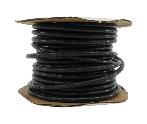 ICO-Rally SWP-1/4 Black 0.250" OD x 0.058" Wall Polyethylene Spiral Wrap Tubing - 100/Foot