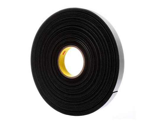 3M™ 021200-04858 Black 4516 Single-Coated 62 Mil Vinyl Foam Tape - 2" x 36 Yard Roll - 6 Each