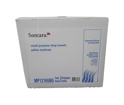 Sontara® MP12165BG Blue 12" x 16.5" Interfold Multipurpose Shop Towel - 250-Wipe Twin-Pack Box
