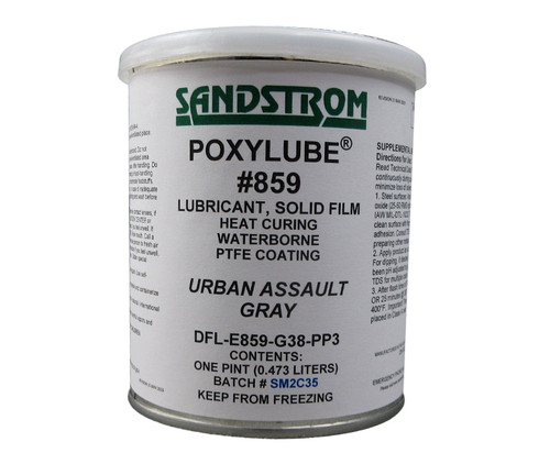 Sandstrom Poxylube® #859 Assault Gray PTFE Heat Cure Dry Film Lubricant Urban - Pint Can