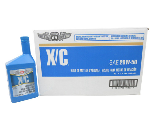 Phillips 66® X/C® 20W-50 Ashless Dispersant Multi-Grade Piston Engine Aircraft Oil - 12 Quart/Case