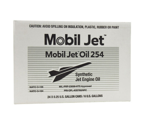 Mobil™ Jet™ Oil 254 Brown Synthetic Jet Engine Oil - 24 Quart/Case