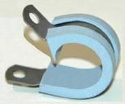 Military Specification M85052/3-18 Crescent Steel Blue Nitrile Rubber Clamp, Loop