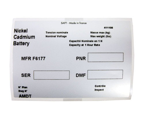 SAFT 411108 Plate Identification