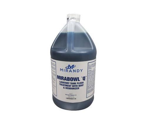 Mirabowl Q® 1485-341Q Ready to Use Dark Blue Aircraft Lavatory Tank Deodorant & Cleaner - Gallon Jug Mirabowl Q® 1485-341Q Ready to Use Dark Blue Aircraft Lavatory Tank Deodorant & Cleaner - Gallon Jug